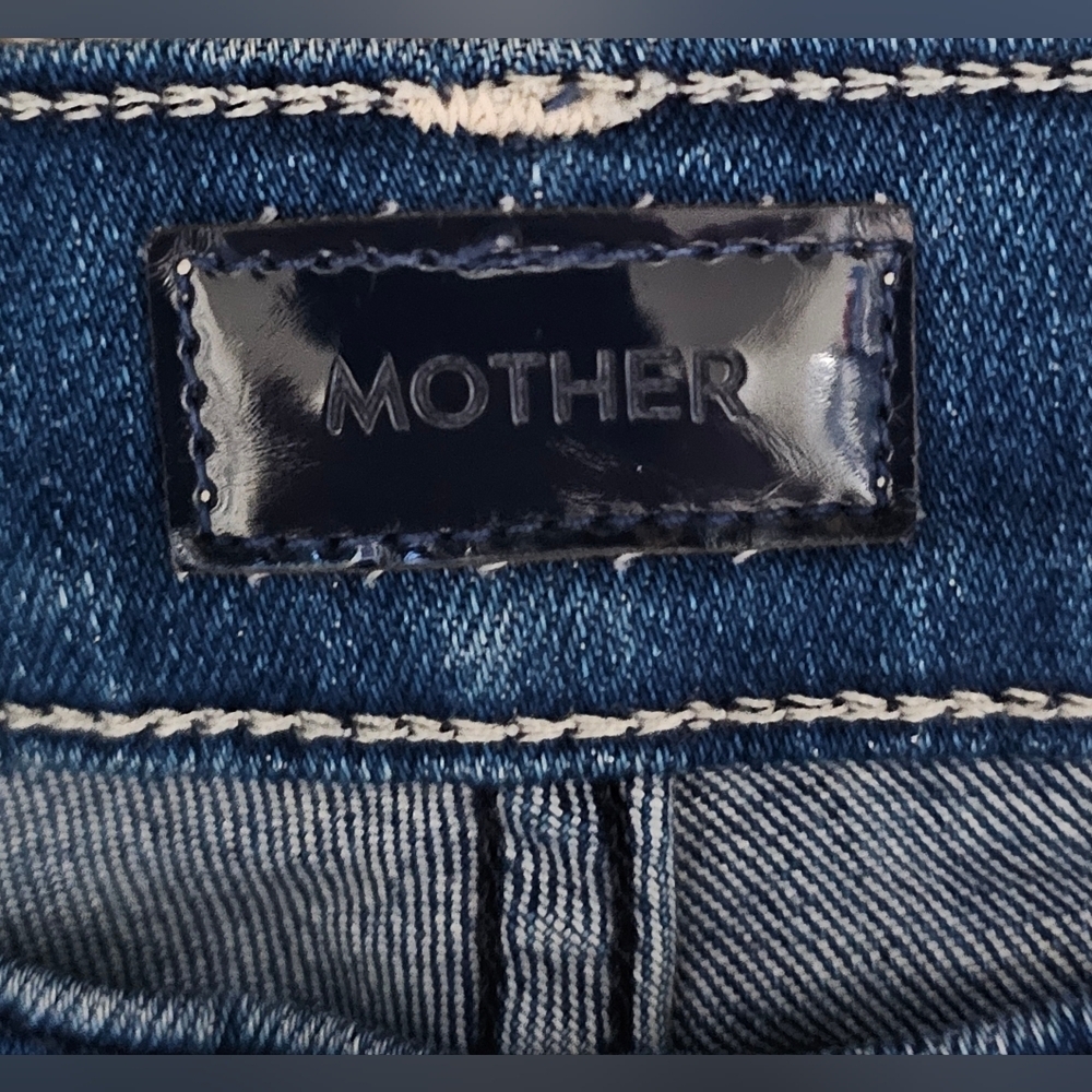 MOTHER The Mid Rise Dazzler Crop Fray ' Squeeze It ' Women's Jeans Size 26 - Picture 7 of 12